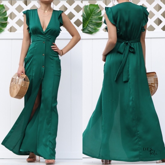 Hunter Green Maxi Dress - Picture 2 of 3